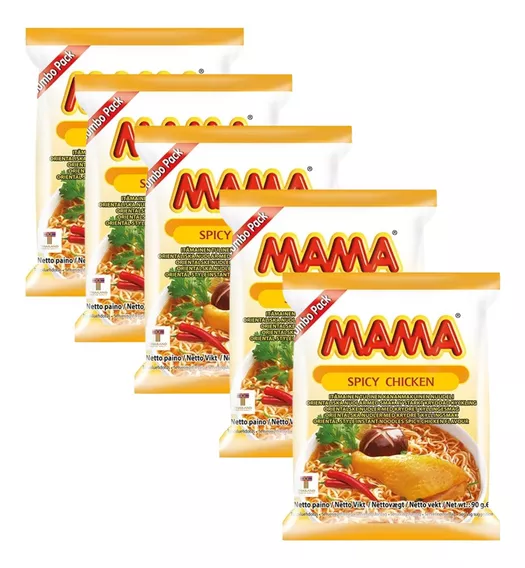 Sopa Instantanea Thai Mama Ramen Pollo Tom Yum Picante 5pzs