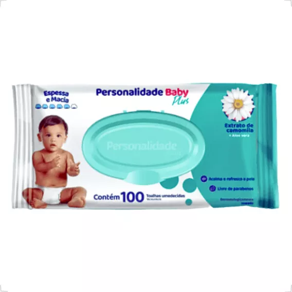 Lenços Umedecidos Personalidade Baby Plus 100 Toalhinhas