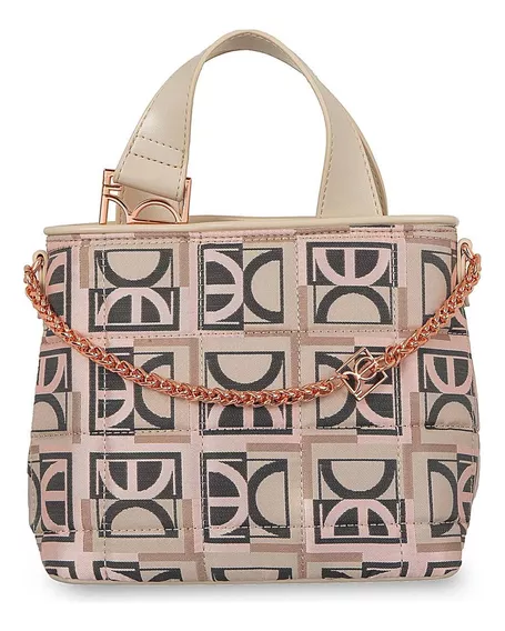 Bolsa Tote Para Mujer Cloe Diseño Acolchado Detalle Cadena Color Multicolor