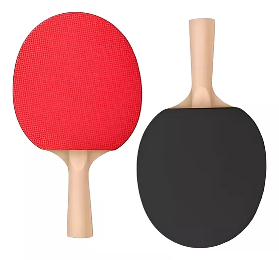 Paletas Raquetas Ping Pong Mango Madera 3 Pelotas Incluidas