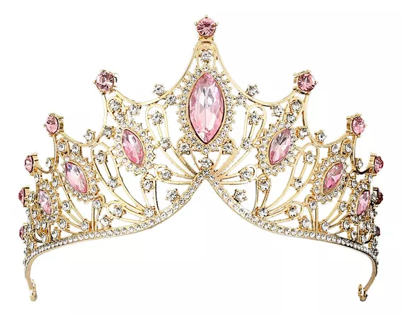 Coronas Reina Tocado De Novia Boda Tiara Princesa Diadema  Vanance VAN05312 Color Rosa