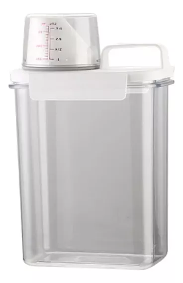 Porta Dispenser Para Sabão Liquido, Amaciante, Lavanderia, Ração, Multiuso Com Copo Dosador E Tampa Hermética Com Trava 1,8l - Maxx