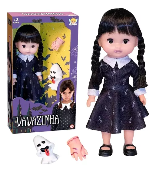 Boneca Vavazinha Wandinha Com Mãozinha E Fantasma Anjo