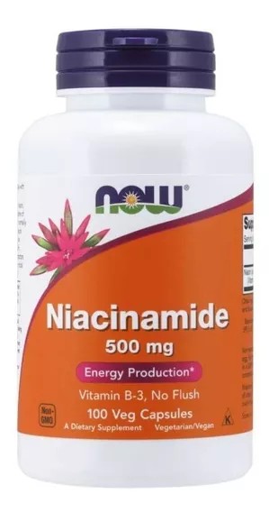 Now Foods Vitaminas, Niacinamida (b-3) 500 Mg 100capsulas Veganas Sin sabor