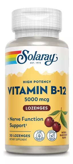 Solaray Pastillas De Vitamina B-12 De 5000 Mcg 30 Cps Sfn