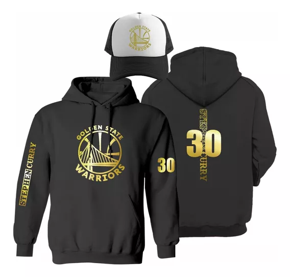 Kit De Sudadera + Gorra Modelo Warriors Stephen Curry Gold