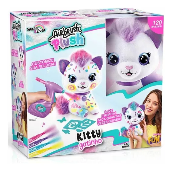 Pelucia Para Pintar Gatinho Airbrush Plush Style 4 Ever