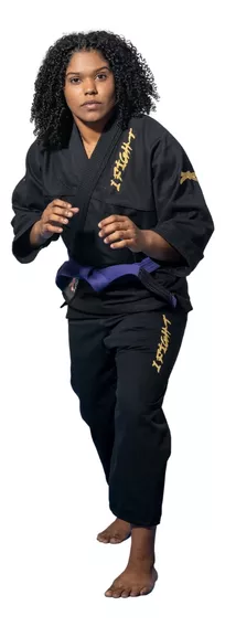 Kimono Jiu-jitsu Infantil Preto Trançado 1 Fight 1 Fit