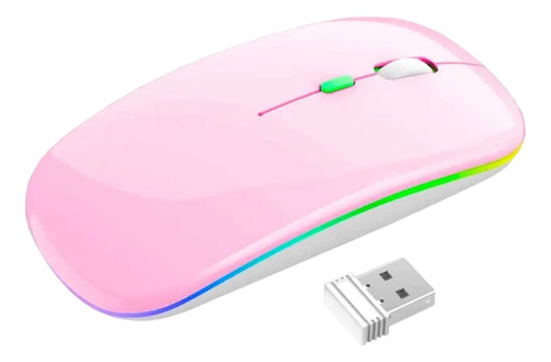 Mouse Sem Fio Recarregável Optico Led Rgb Ergonômico Usb