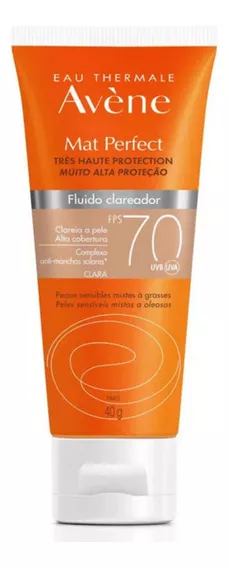 Protector solar líquido blanqueador Avène mat perfect SPF 70 40 g color claro