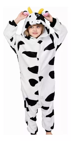 Kigurumi Vaca Pijama Mameluco Disfraz Niño Niña Cosplay 