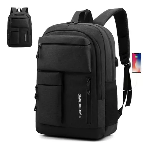 Mochila Hombre Para Laptop Impermeable De Gran Capacidad Usb