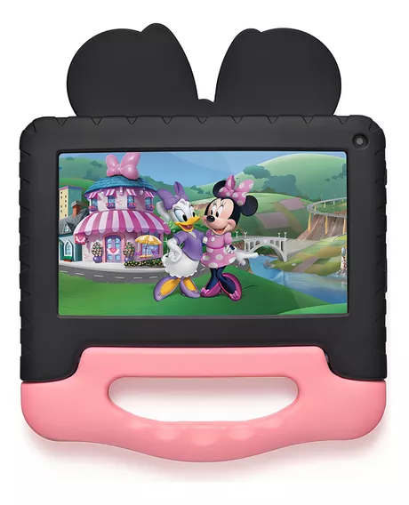 Tablet Tela 7'' 32gb Com Wi-fi Nb396 Minnie Preto Multilaser Cor Preto e Rosa