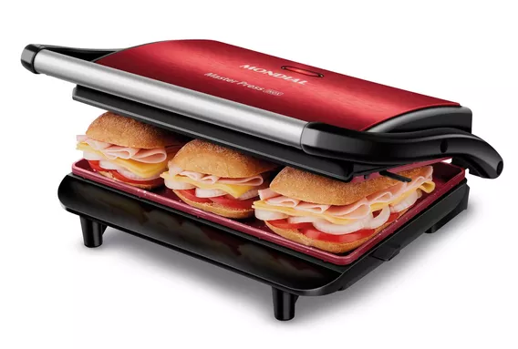 Press Grill Master Press 1000w Pg-01-rc Vermelho Mondial 110V