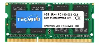 Memoria RAM gamer color verde  8GB 1 Tecmiyo 8GB-PC3-10600S-G0