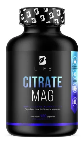 Citrato De Magnesio De 120 Cápsulas Magnesium Citrate B Life Sabor Sin sabor