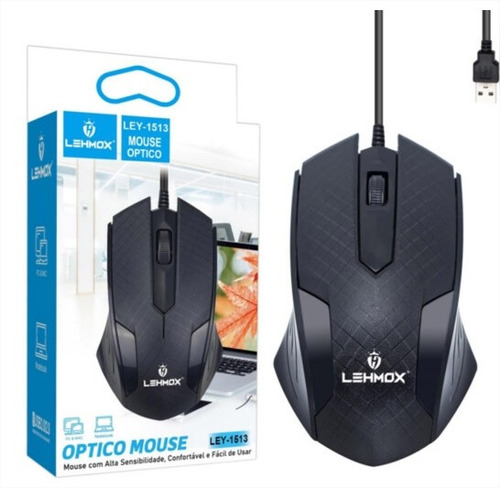 Mouse Óptico Usb Lehmox Ley-1513 Preto