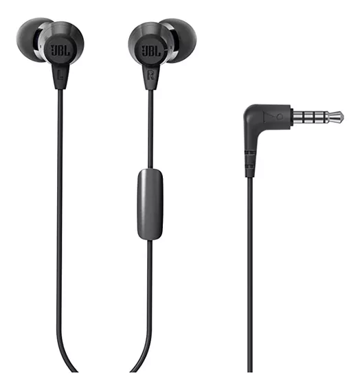 Fone De Ouvido Com Fio In-ear Jbl C50hi Preto