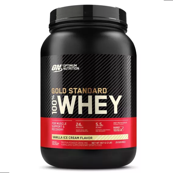 Suplemento Optimum Nutrition Proteína Gold Standard 100% Whey sabor vanilla ice cream de 907g