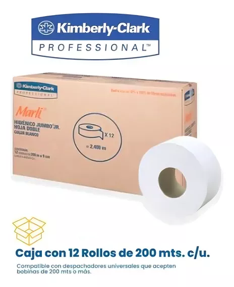 Papel Higiénico Kimberly-clark Marli 12 Rollos De 200m C/u