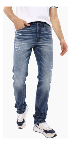 Jean Airflex+ Temp tech Slim Straight Con Parches