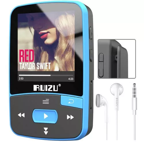 Mini Ruizu X50 Mp3 Player 8gb Musica Corrida Bluetooth Rádio Cor Azul