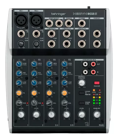 Mesa De Som Behringer Analog Mixers Xenyx802s 12w 8 Canais