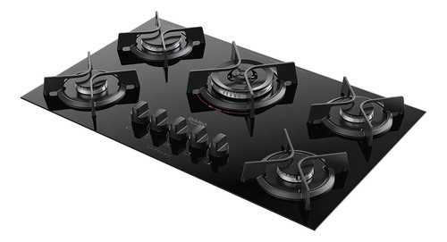 Cooktop 5 Bocas A Gás Dako Supreme Tripla Chama Preto Bivolt 110/220V