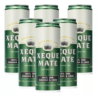 Kit 6 Latas Bebida Xeque Mate Draft Rum 355ml Saboroso Limão