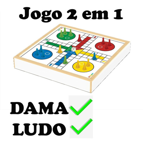 Jogo Dama E Ludo Madeira Junges Jogo 2 Em 1 Tabuleiro Torrin