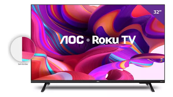 Smart Tv Aoc 32 Polegadas Hd Roku Tv 32s5135/78g Preta Bivol