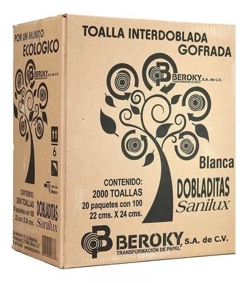 Toalla Interdoblada Bca Marca Sanilux Tipo Sanitas 2000 Pz. 