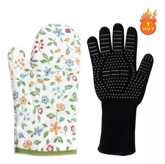 Espesantes Algodón Guantes Guantes De Horno De Cocción Anti-caliente De Alta Temperatura Del Horno Guantes Aislantes Microondas Cocina Hornear Guantes De Alta Temperatura Para Cocción En Horno Calient