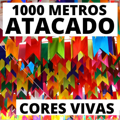 Kit 1000metros Bandeira Bandeirinha Festa Junina De Plastico