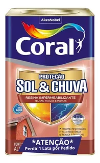 Resina Impermeabilizante Coral Proteção Sol&chuva 18l Cores Cor Incolor