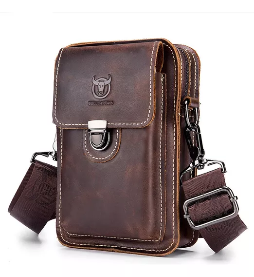 Riñonera De Piel Para Hombre Bullcaptain Crazy Horse