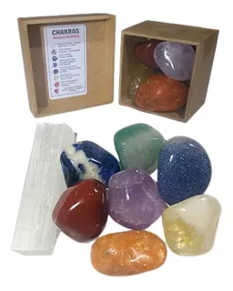 Kit Cristais 7 Chakras Pedras Grande Semi Preciosas + Brinde