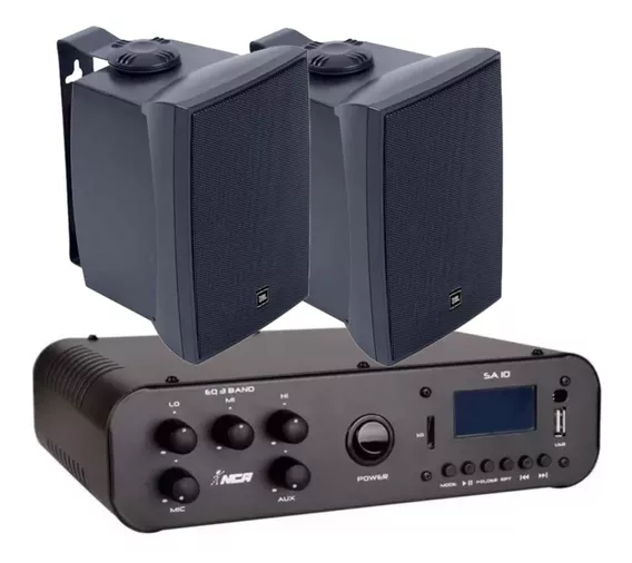 Kit Som Ambient 2 Caixas Jbl C521 P + Amplif Bluetooth Sa 10