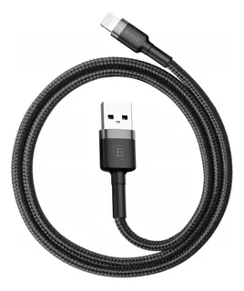 Cabo Lightning Reforçado Nylon Baseus 2m Turbo iPhone iPad