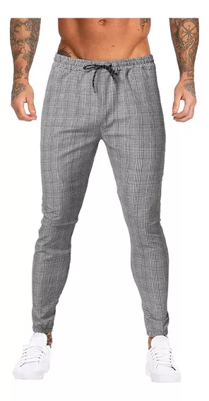 Pantalon De Cuadros Para Hombre Casual Formal Skinny Fit