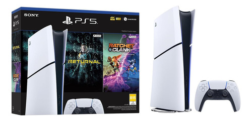 Consola PS5 Slim Digital 1tb Bundle Ratchet & Clank: Rift Apart, Returnal Color Blanco