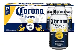 Cerveza Corona Extra Pack De 12 Latas De 355 Ml.