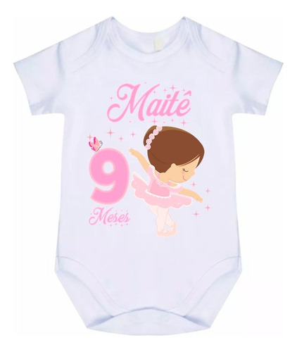 Roupa Body Bebê Personalizado Bailarina C- 2952