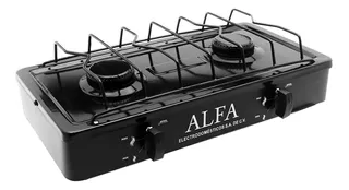 Estufa Parrilla 2 Quemadores Parrilla De Gas Alfa Est-303a Color Negro