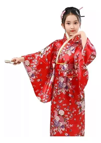 Ropa Para Niñas Kimono Ropa Japonesa De Manga Larga 2024