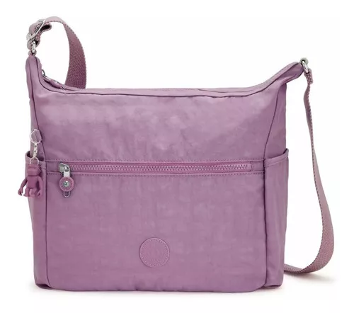 Bolsa Mediana Crossbody Kipling 100% Original Alenya Acabado De Los Herrajes Niquel Color Purple Lila Color De La Correa De Hombro Al Tono De La Bolsa Diseño De La Tela Liso