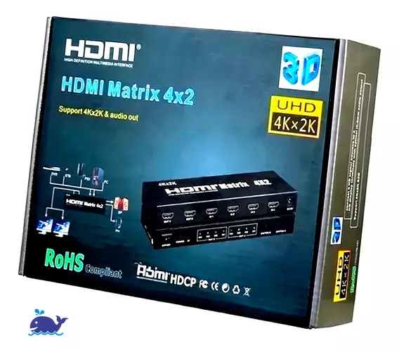 Seletor Splitter Matrix 4x2 Hdmi - Amplie Suas Conexões