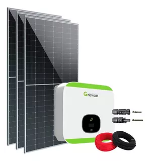 Kit Placa Solar 555w On Grid E Inversor Growatt 1,5kw Painel