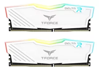 Memoria RAM T-Force Delta RGB gamer color blanco  16GB 2 Team Group TF4D416G3200HC16CDC01