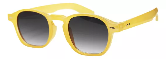 Lentes De Sol Unisex basic power NICEM10 Color Mostaza Lente Gris Varilla y Armazón Amarillo Diseño Ocean